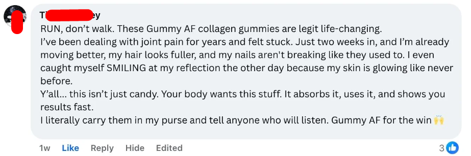 Facebook Testimonial